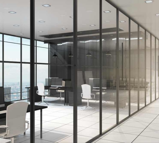 Покраска алюминиевых перегородок 2