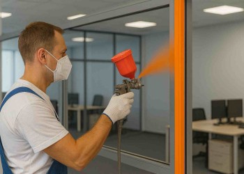 Покраска алюминиевых перегородок