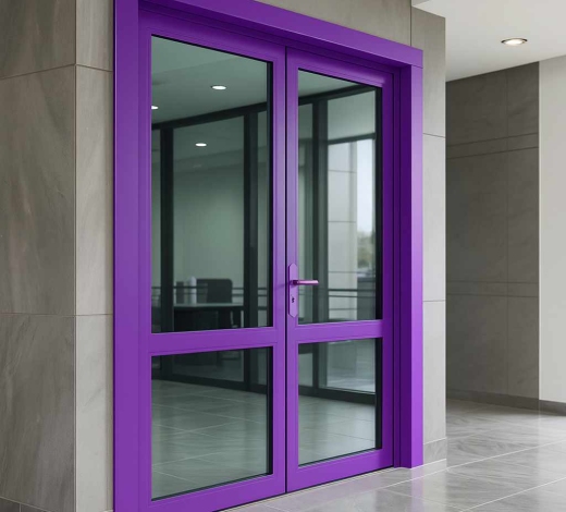 Покраска алюминиевых дверей 1