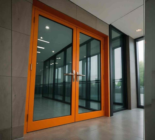 Покраска алюминиевых дверей 2